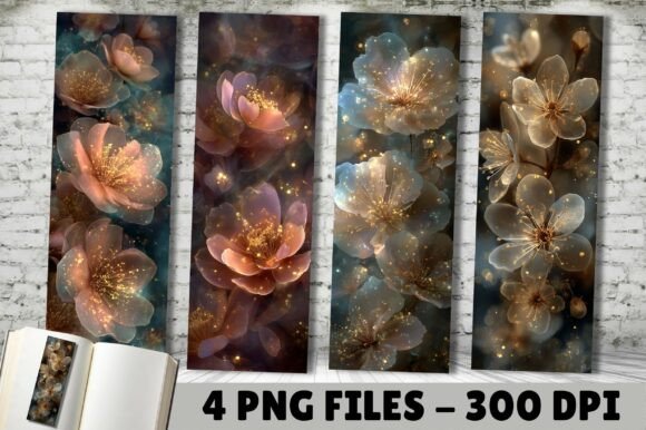 Antique Gold Glitter Flower Bookmark PNG: A Designer’s Take on a Crafty Visual Gem