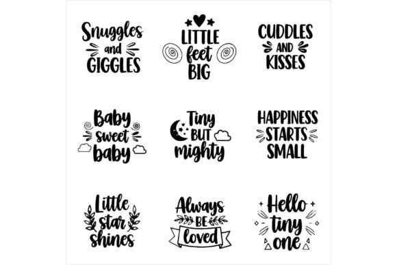 Baby Quotes and Phrases Typography: A Crafts-Friendly Design Asset for Content Creators