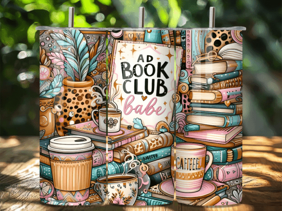 Boho Coffee Book Club Babe Tumbler Wrap for Local Branding