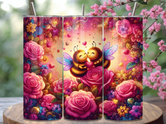 Couple Bees Valentines Day Tumbler Wrap Design Review