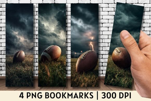 Dark Storm American Football Bookmarks for Crafts