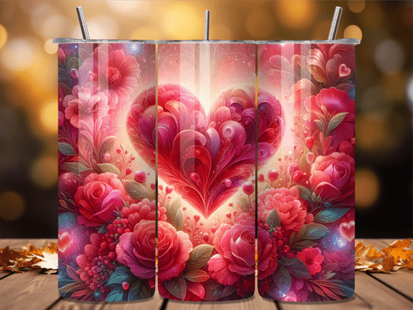 Floral Heart Roses Valentine Tumbler Wraps: A Designer’s Perspective