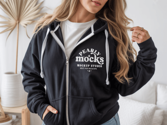 Gildan 18600 Full-Zip Hoodie Mockup for Product Mockups