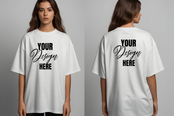 Gildan 5000 Front and Back T-shirt Mockup for Product Mockups