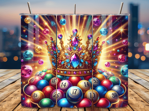 Golden Crown Bingo Game Night Tumbler Wrap: A Bold Branding Asset