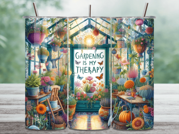 Greenhouse Garden Therapy Tumbler Wrap for Stylish Merch