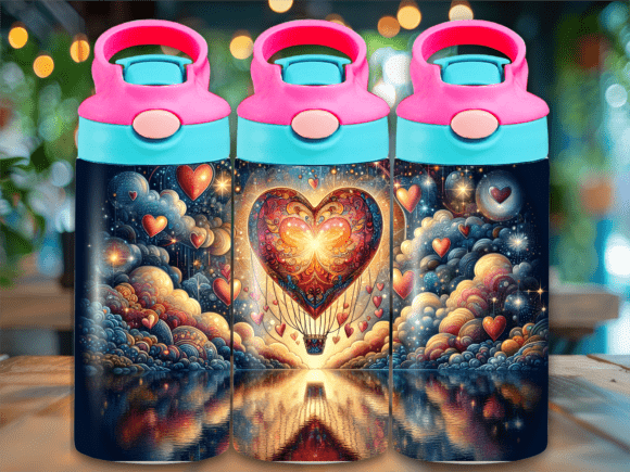 Heart Valentines Flip Top Kids Tumbler Wrap for Handmade Creations