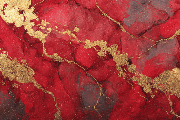Luxury Red and Gold Alcohol Ink Marble for Website Backgrounds