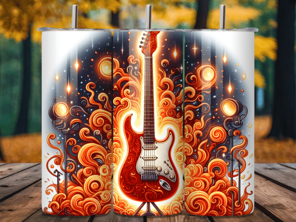 Modern Electric Guitar Stage Tumbler PNG Review for Commercial Use
