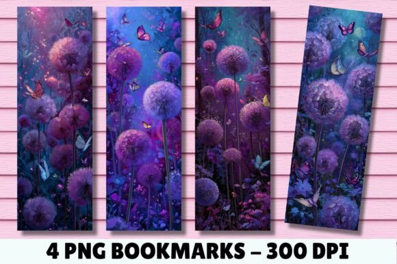 Mystical Purple Floral Fantasy Bookmark in Crafts Branding