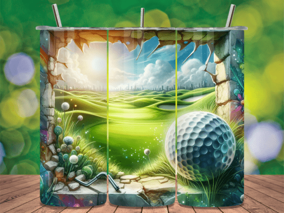 Scenic Golf Course Tumbler Wrap Design: A Fresh Take on Branding for Local Businesses