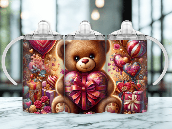 Valentine Day Bear Sippy Cup Kid Tumbler: A Sweet Addition to Tumbler Wraps