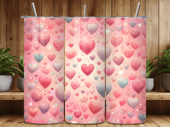 Valentines Day Dreamy Heart Tumbler Wrap: A Romantic Design Asset for Creative Projects