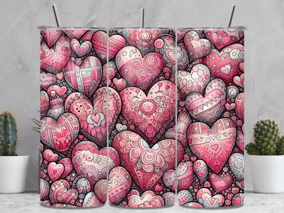 Valentines Day Love Hearts Tumbler Wrap: A Stylish Editorial Asset for Content Creators