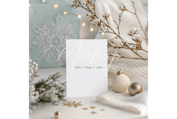 Winter Vertical Card Mockup Gold: A Polished Design Asset for Content Creators